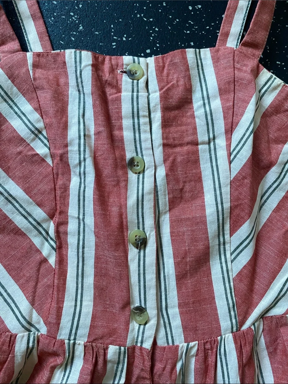 Primark Rust and White Striped Button-Front Sundress